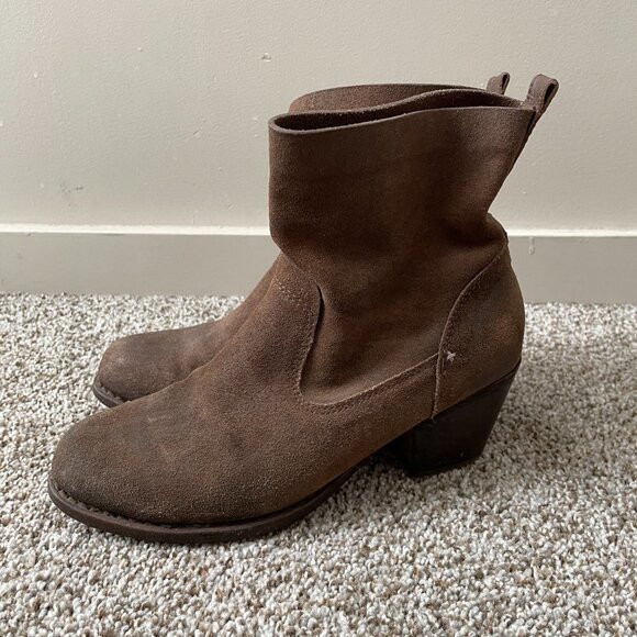 rag and bone | Brown Mercer Suede Slouch Ankle Boots - Size EU 37.5 - Picture 4 of 16